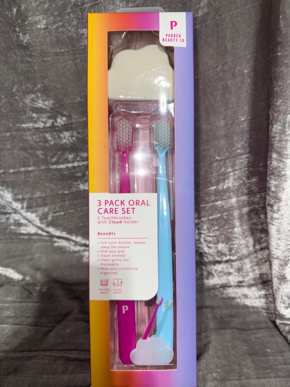 Cloud Holder 3-Pack Oral Care Set - Pink & Blue